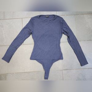 naked wardrobe The NW Cutout-Back Bodysuit- Navy (large)